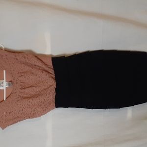 🔥B2G1Free🔥Sweet storm dress in peach brown and black.